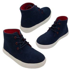Boys Shoes Minis Abe Navy Suede Look Lace up Boots